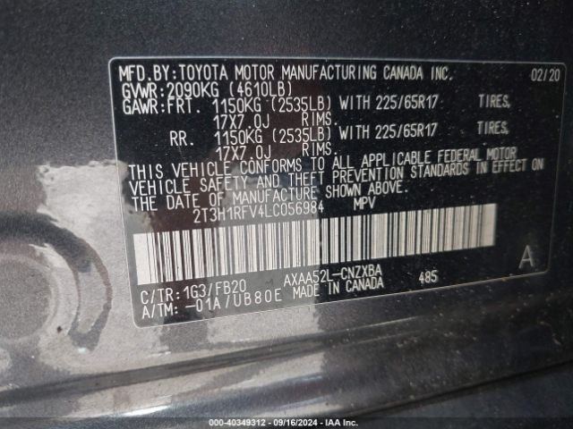 Photo 8 VIN: 2T3H1RFV4LC056984 - TOYOTA RAV4 