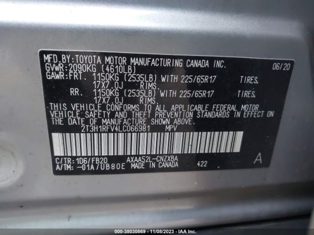 Photo 8 VIN: 2T3H1RFV4LC066981 - TOYOTA RAV4 