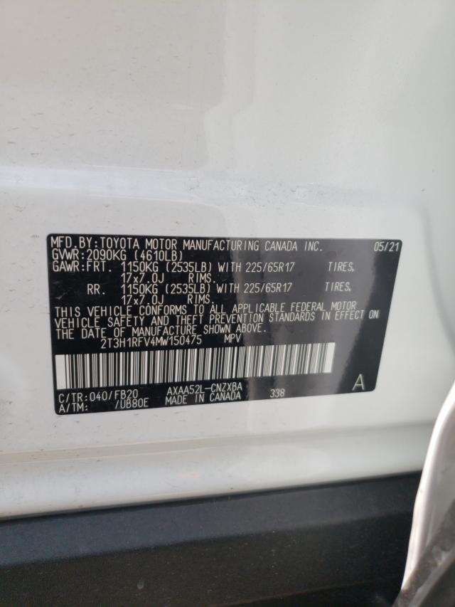 Photo 9 VIN: 2T3H1RFV4MW150475 - TOYOTA RAV4 LE 