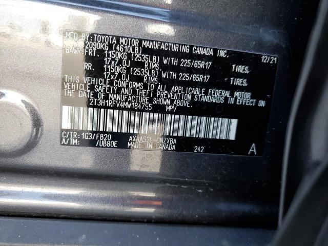 Photo 9 VIN: 2T3H1RFV4MW184755 - TOYOTA RAV4 LE 