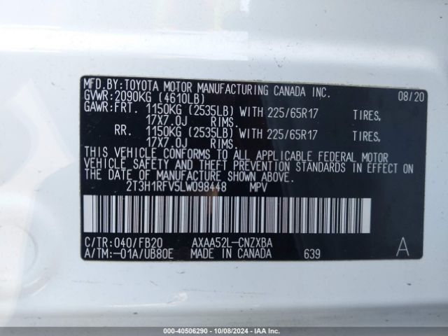 Photo 8 VIN: 2T3H1RFV5LW098448 - TOYOTA RAV4 