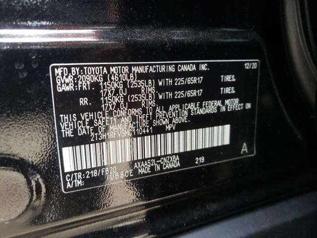 Photo 9 VIN: 2T3H1RFV5MC110441 - TOYOTA RAV4 LE 