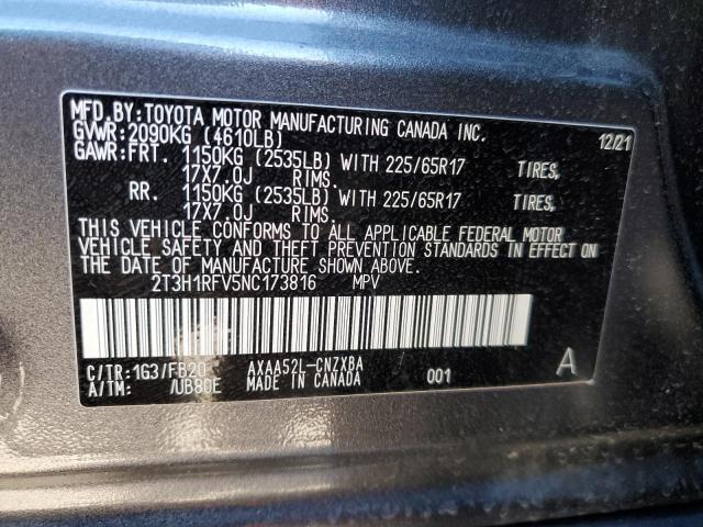 Photo 9 VIN: 2T3H1RFV5NC173816 - TOYOTA RAV4 LE 