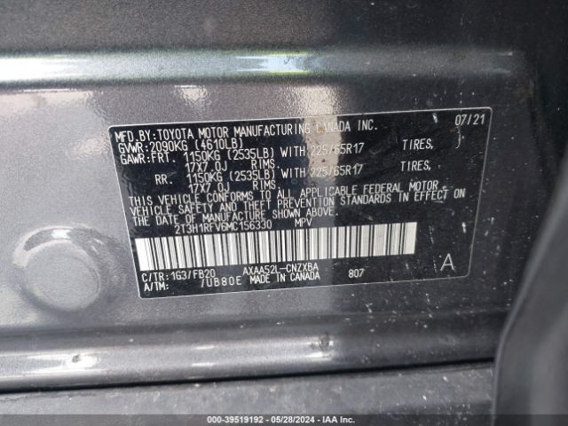 Photo 8 VIN: 2T3H1RFV6MC156330 - TOYOTA RAV4 