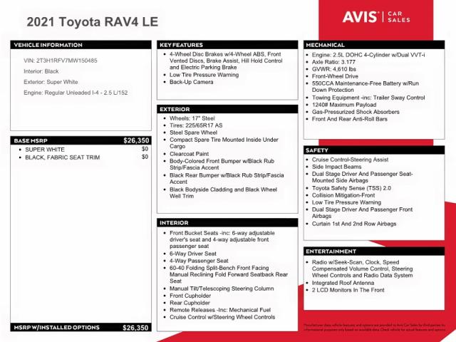 Photo 9 VIN: 2T3H1RFV7MW150485 - TOYOTA RAV4 LE 