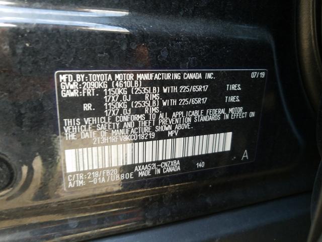 Photo 9 VIN: 2T3H1RFV8KC018219 - TOYOTA RAV4 LE 