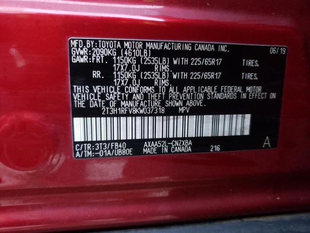 Photo 12 VIN: 2T3H1RFV8KW037318 - TOYOTA RAV4 