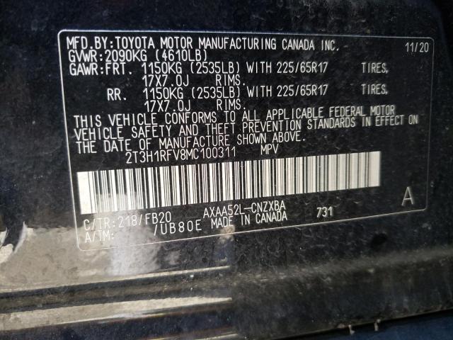 Photo 9 VIN: 2T3H1RFV8MC100311 - TOYOTA RAV4 LE 