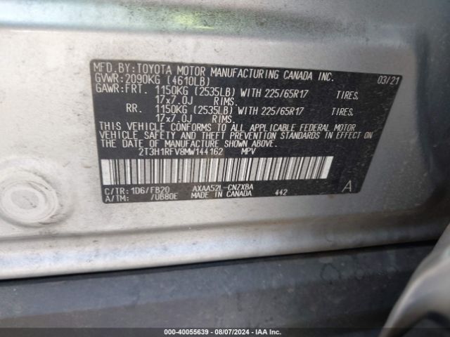 Photo 8 VIN: 2T3H1RFV8MW144162 - TOYOTA RAV4 