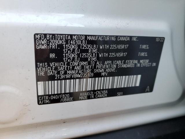 Photo 12 VIN: 2T3H1RFV8NW235109 - TOYOTA RAV4 LE 