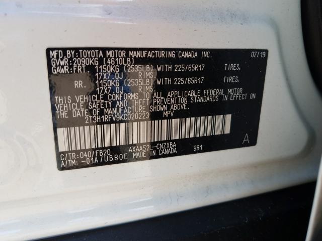 Photo 9 VIN: 2T3H1RFV9KC020223 - TOYOTA RAV4 LE 