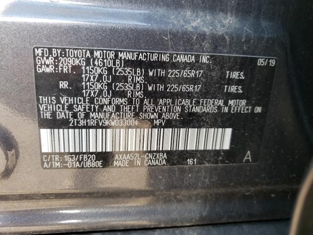 Photo 9 VIN: 2T3H1RFV9KW033004 - TOYOTA RAV4 LE 