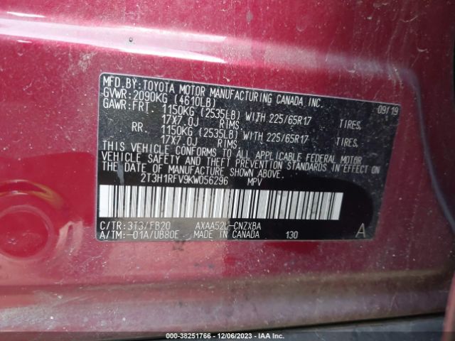 Photo 8 VIN: 2T3H1RFV9KW056296 - TOYOTA RAV4 