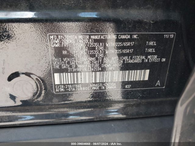 Photo 8 VIN: 2T3H1RFV9LC042594 - TOYOTA RAV4 