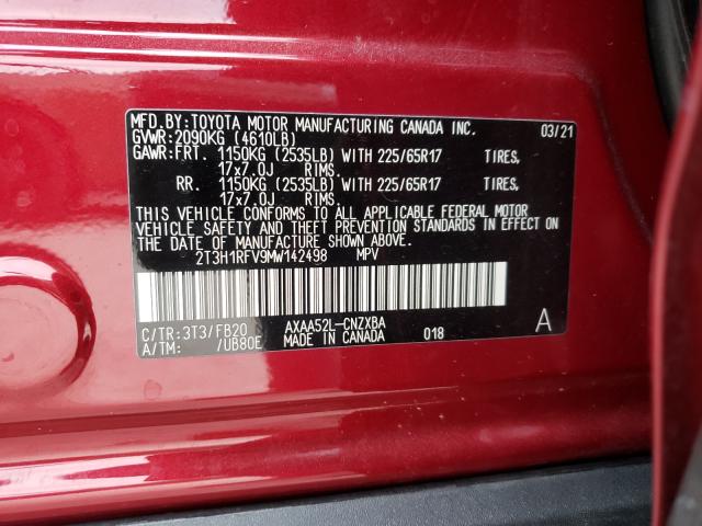 Photo 9 VIN: 2T3H1RFV9MW142498 - TOYOTA RAV4 LE 