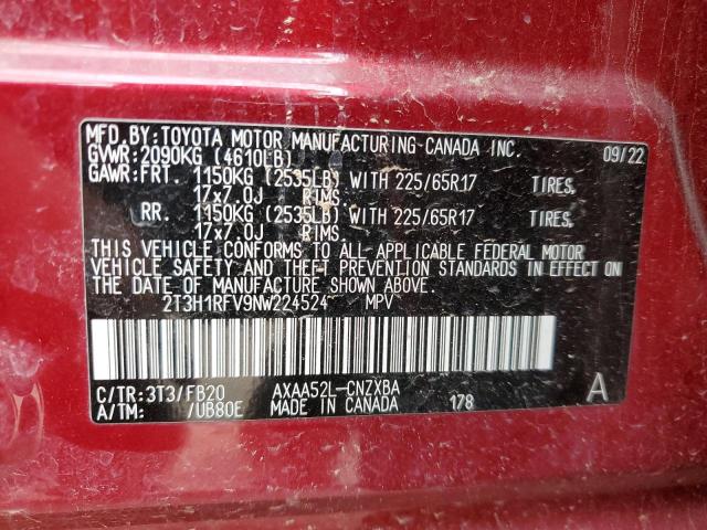 Photo 12 VIN: 2T3H1RFV9NW224524 - TOYOTA RAV4 LE 