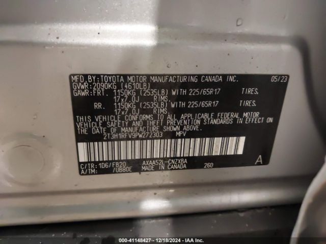 Photo 8 VIN: 2T3H1RFV9PW272303 - TOYOTA RAV4 