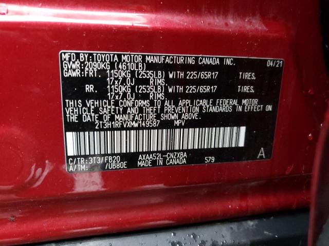 Photo 12 VIN: 2T3H1RFVXMW149587 - TOYOTA RAV4 LE 