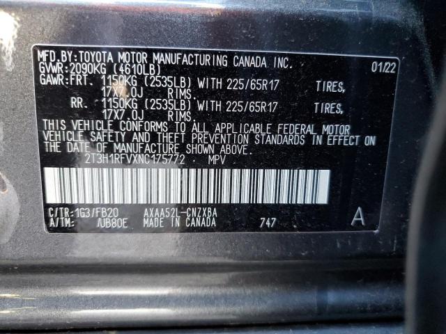 Photo 9 VIN: 2T3H1RFVXNC175772 - TOYOTA RAV4 LE 