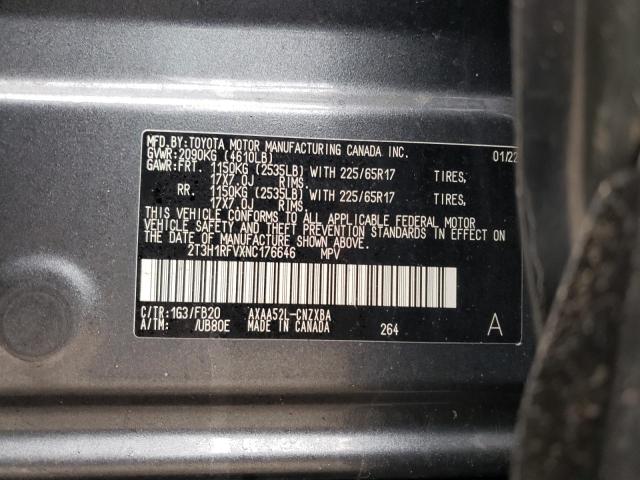 Photo 12 VIN: 2T3H1RFVXNC176646 - TOYOTA RAV4 LE 