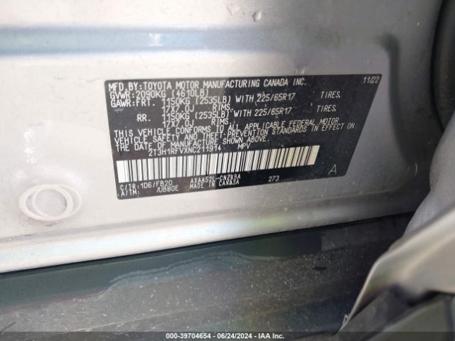 Photo 8 VIN: 2T3H1RFVXNC211914 - TOYOTA RAV4 