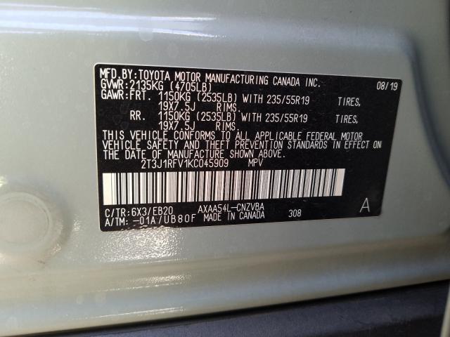 Photo 9 VIN: 2T3J1RFV1KC045909 - TOYOTA RAV4 ADVEN 