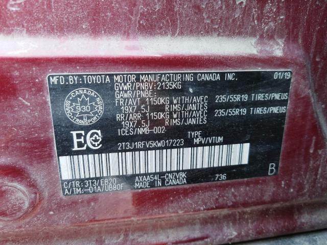 Photo 9 VIN: 2T3J1RFV5KW017223 - TOYOTA RAV4 ADVEN 