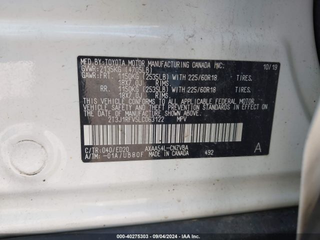 Photo 8 VIN: 2T3J1RFV5LC063122 - TOYOTA RAV4 