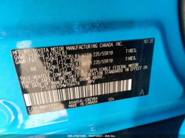 Photo 8 VIN: 2T3J1RFV5MW156478 - TOYOTA RAV4 