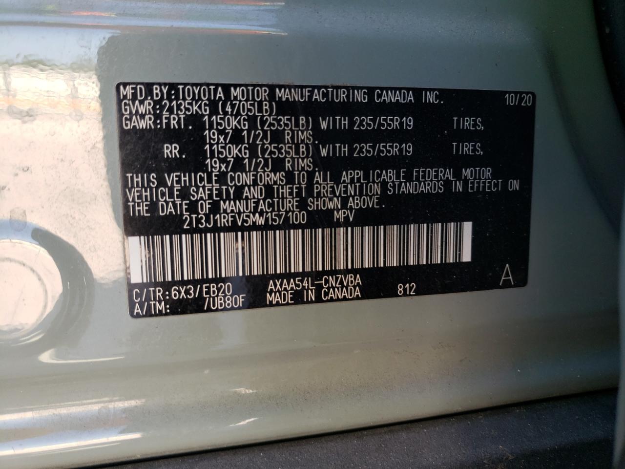 Photo 11 VIN: 2T3J1RFV5MW157100 - TOYOTA RAV 4 