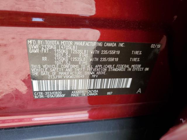 Photo 12 VIN: 2T3J1RFV6KW028649 - TOYOTA RAV4 ADVEN 