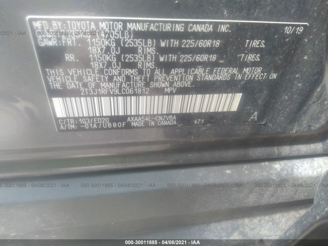 Photo 8 VIN: 2T3J1RFV9LC061812 - TOYOTA RAV4 