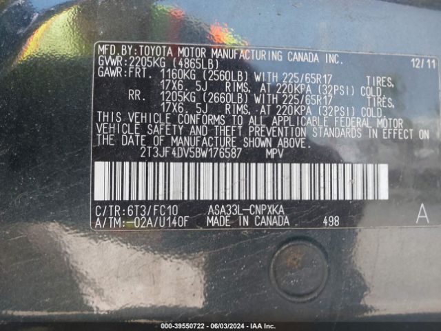 Photo 8 VIN: 2T3JF4DV5BW176587 - TOYOTA RAV4 