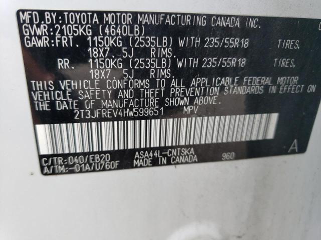 Photo 13 VIN: 2T3JFREV4HW599651 - TOYOTA RAV4 