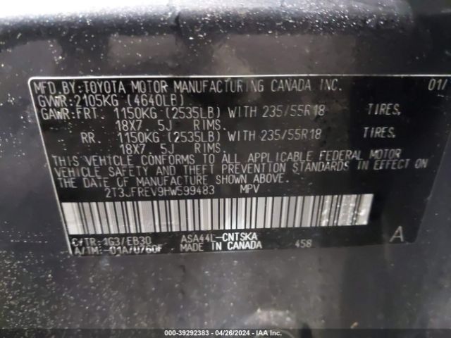 Photo 8 VIN: 2T3JFREV9HW599483 - TOYOTA RAV4 