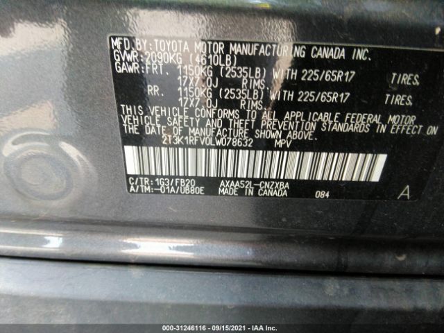 Photo 8 VIN: 2T3K1RFV0LW078632 - TOYOTA RAV4 