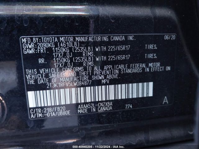 Photo 8 VIN: 2T3K1RFV5LW084877 - TOYOTA RAV4 