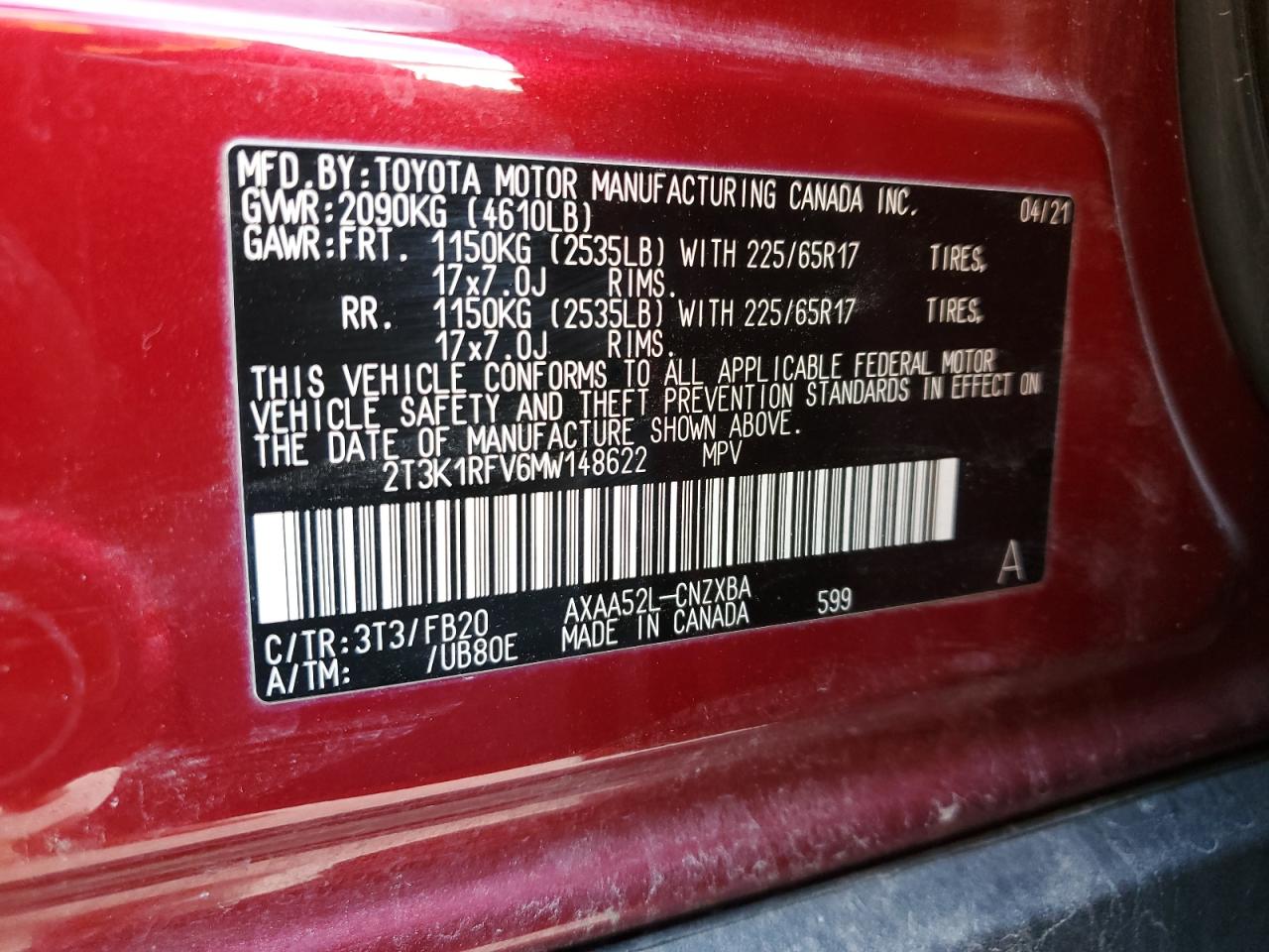 Photo 13 VIN: 2T3K1RFV6MW148622 - TOYOTA RAV4 