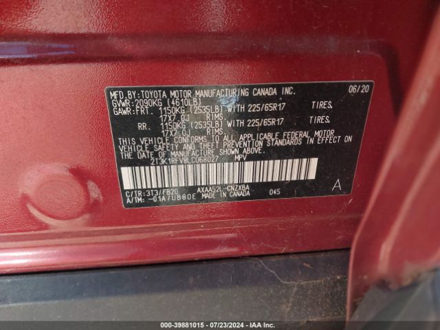 Photo 8 VIN: 2T3K1RFV8LC068027 - TOYOTA RAV4 