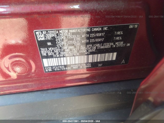 Photo 8 VIN: 2T3K1RFV9KC021636 - TOYOTA RAV4 