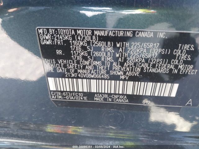 Photo 8 VIN: 2T3KF4DV0BW066485 - TOYOTA RAV4 