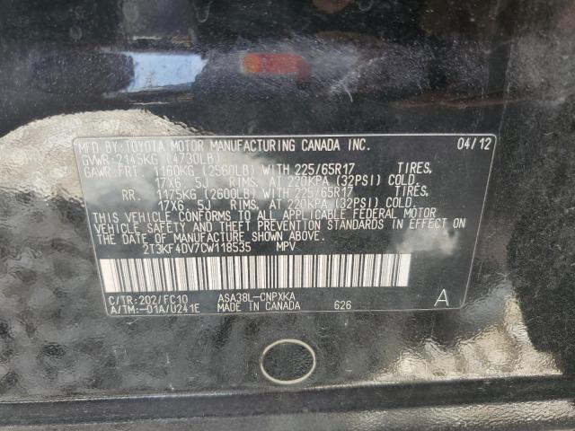 Photo 12 VIN: 2T3KF4DV7CW118535 - TOYOTA RAV4 