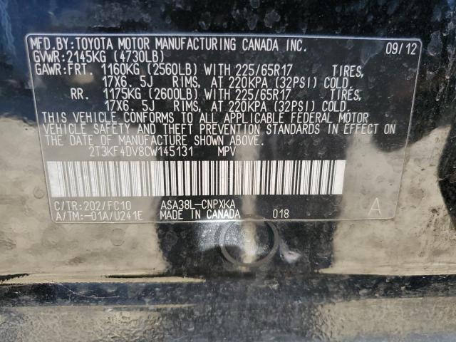 Photo 12 VIN: 2T3KF4DV8CW145131 - TOYOTA RAV4 