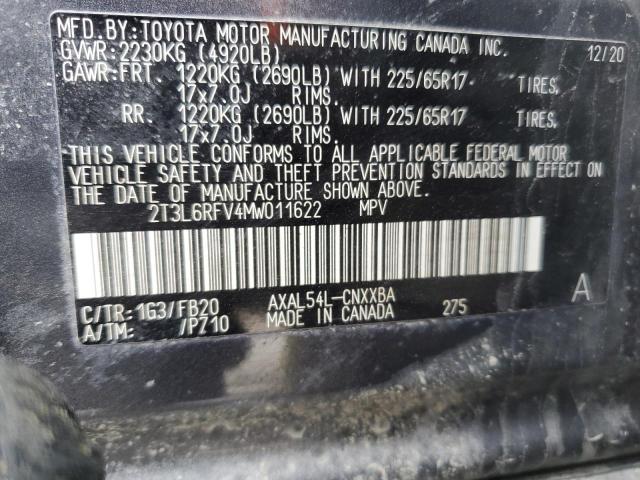 Photo 12 VIN: 2T3L6RFV4MW011622 - TOYOTA RAV4 LE 