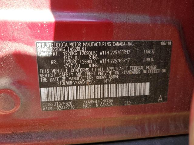 Photo 12 VIN: 2T3LWRFV4KW018907 - TOYOTA RAV4 LE 