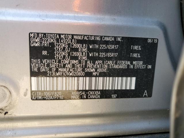 Photo 12 VIN: 2T3LWRFV7KW020800 - TOYOTA RAV4 LE 