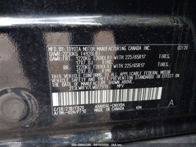 Photo 8 VIN: 2T3LWRFV7LW077919 - TOYOTA RAV4 