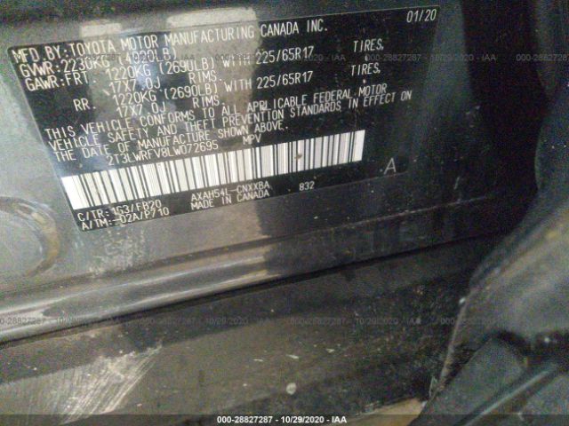 Photo 8 VIN: 2T3LWRFV8LW072695 - TOYOTA RAV4 