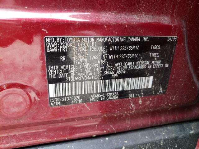 Photo 9 VIN: 2T3LWRFV8MW115692 - TOYOTA RAV4 LE 