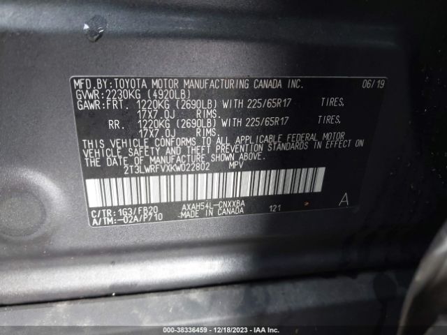 Photo 8 VIN: 2T3LWRFVXKW022802 - TOYOTA RAV4 